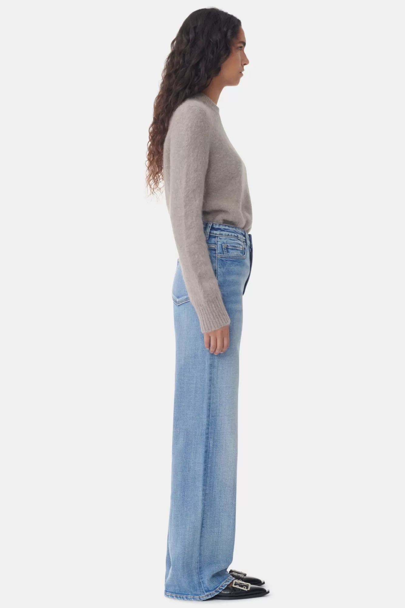 Jeans | Denimklær<GANNI Mid Blue Vintage Andi Jeans MidBlueVintage
