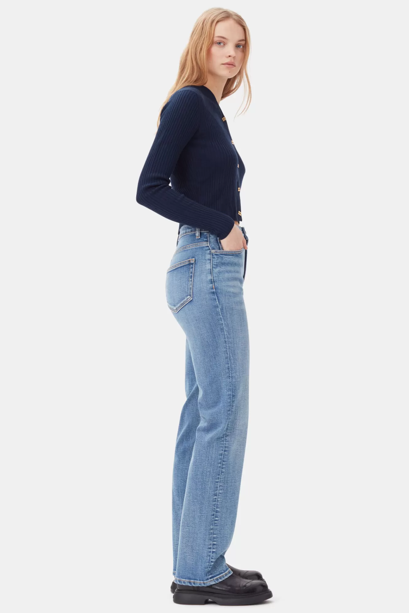 Jeans | Denimklær<GANNI Mid Blue Vintage Pohli-jeans MidBlueVintage